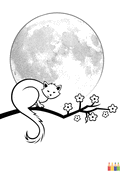 Chat paisible sous la pleine lune